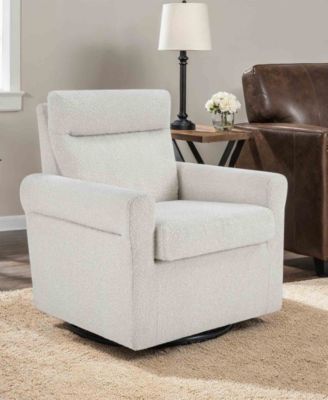 29.75" Boucle Take a Seat Olivia Swivel Accent Armchair