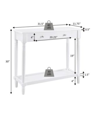 11.75" Wood French Country Manor No Tools 1-Drawer Hall Entryway Table