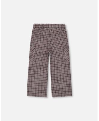 Toddler Girls Jacquard Knit Flare Pants with Houndstooth Pattern - Toddler|Child