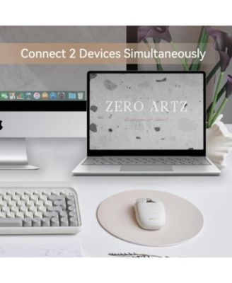 Wavy Chips Dual-Mode Wireless Mouse, 5 Adjustable DPI Levels, 50-Day Battery Life, Milk Tea Color, for Windows, MacOS, iOS, Android