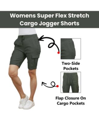Women's Loose Fit Super Flex Stretch Cargo Jogger Shorts