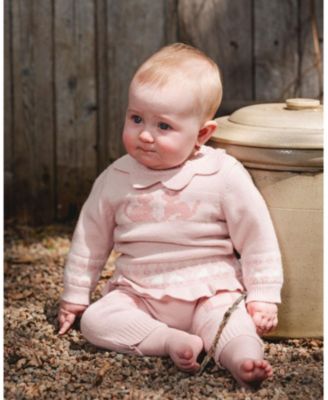 Baby Girl Knitted Top and Pant Set Light Pink - Baby