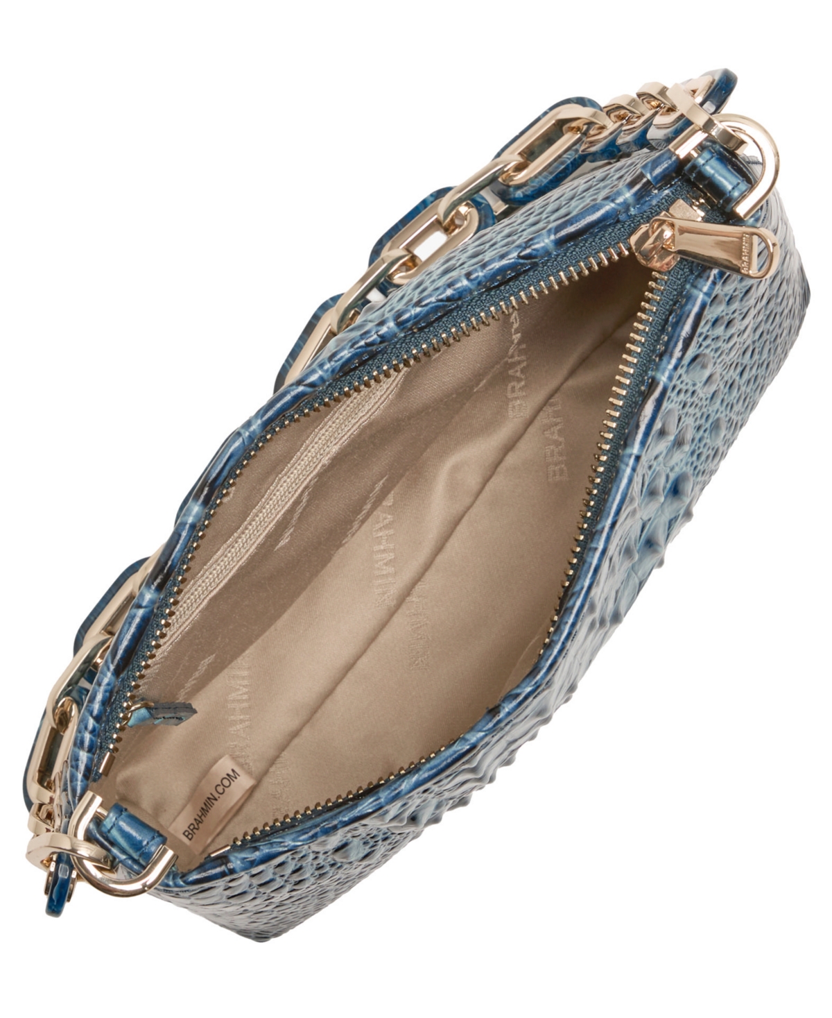 Brahmin Mod Small Leather Chain Shoulder Bag In Blue
