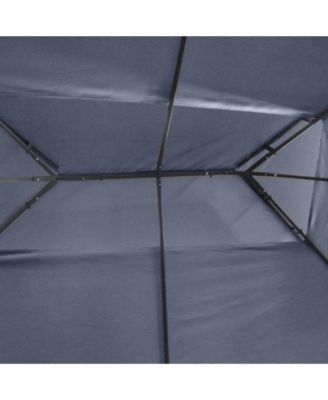 13' x 10' Gazebo for Patio w/ Steel Frame, Double Canopy,