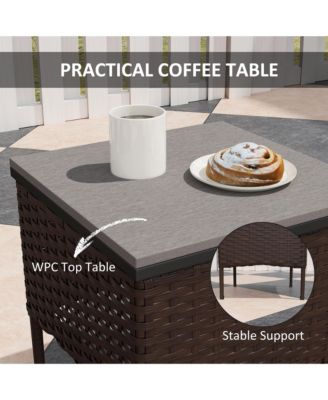 Patio Furniture Set, Rocking Chairs w/ Table, Cushion