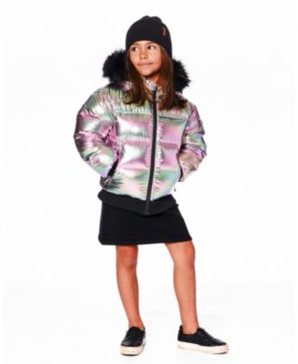 Toddler Boys Multicolor Metallic Quilted Bomber-Style Winter Coat - Toddler|Child
