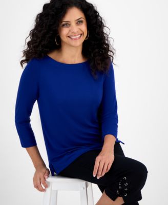 Women's Boat-Neck 3/4-Sleeve Top, Macy's Exclusive