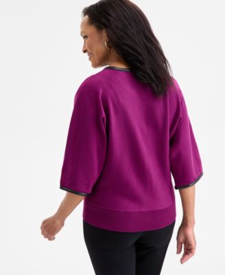 Women's Split-Neck Dolman-Sleeve Sweater, Macy's Exclusive
