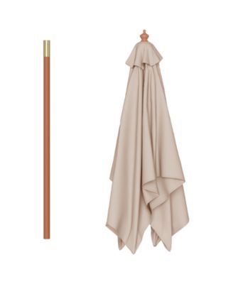 Outdoor Parasol with Wooden Pole 59.1"x78.7" Taupe
