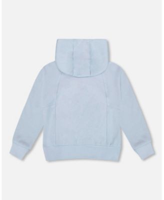 Boy Pullover Hooded Fleece Sweatshirt with Zip Pocket Light Blue - Toddler|Child