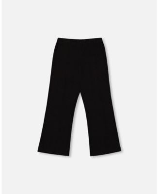 Girl Ribbed Leggings Bootleg with Slit Black - Toddler|Child