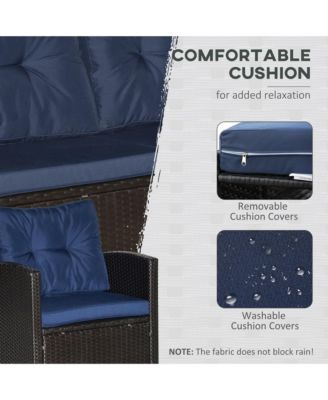 4 PC Outdoor Patio Furniture Sofa Set with Table,