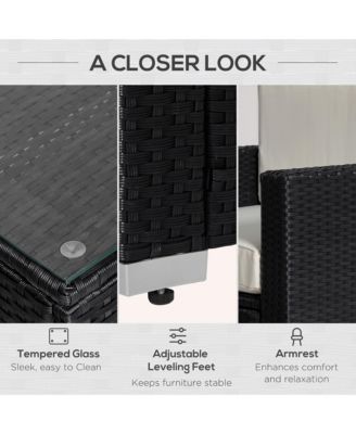 4-Piece Rat Furniture Set, Chairs, Loveseat, and Table,