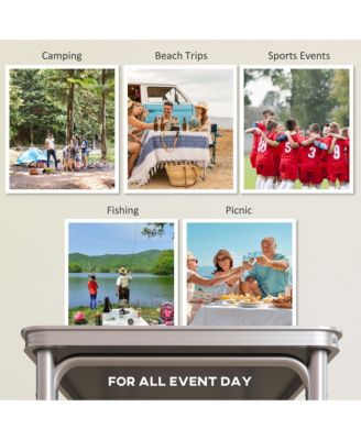 8' Folding Camping Table with Adjustable Legs, and