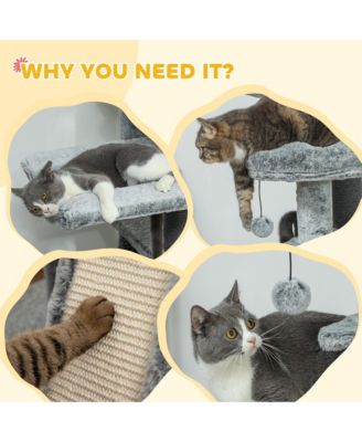 89"-100" Floor to Ceiling Cat Tree with Cat Perch & Condo,