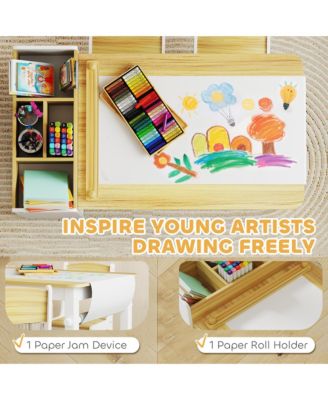 Kids Desk and Chair Set, Activity Craft Table for 3-8,
