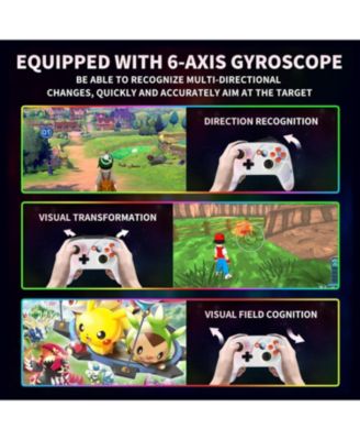 Wireless Switch 2 Pro Controller with Back Buttons, RGB 7-Color Light, 6-Axis Gyro, TURBO, One-Touch Start, Compatible with Switch, Android, iOS, PC