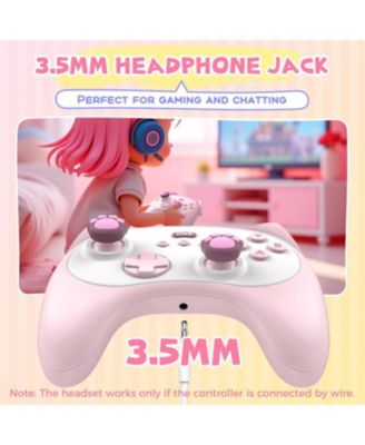 Wireless Controller with Charging Dock – Multi-Platform Gamepad for PC, Switch, Android, iOS, Turbo, Macro, 6-Axis Motion, Rumble, for Small Hands