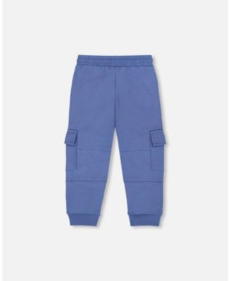 Toddler Boys Fleece Sweatpants with Cargo Pockets Blue - Toddler|Child