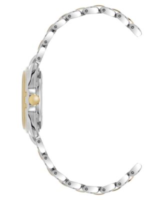 Women's Quartz Round Capital Two-Tone Metal Alloy Bracelet Watch, 28mm