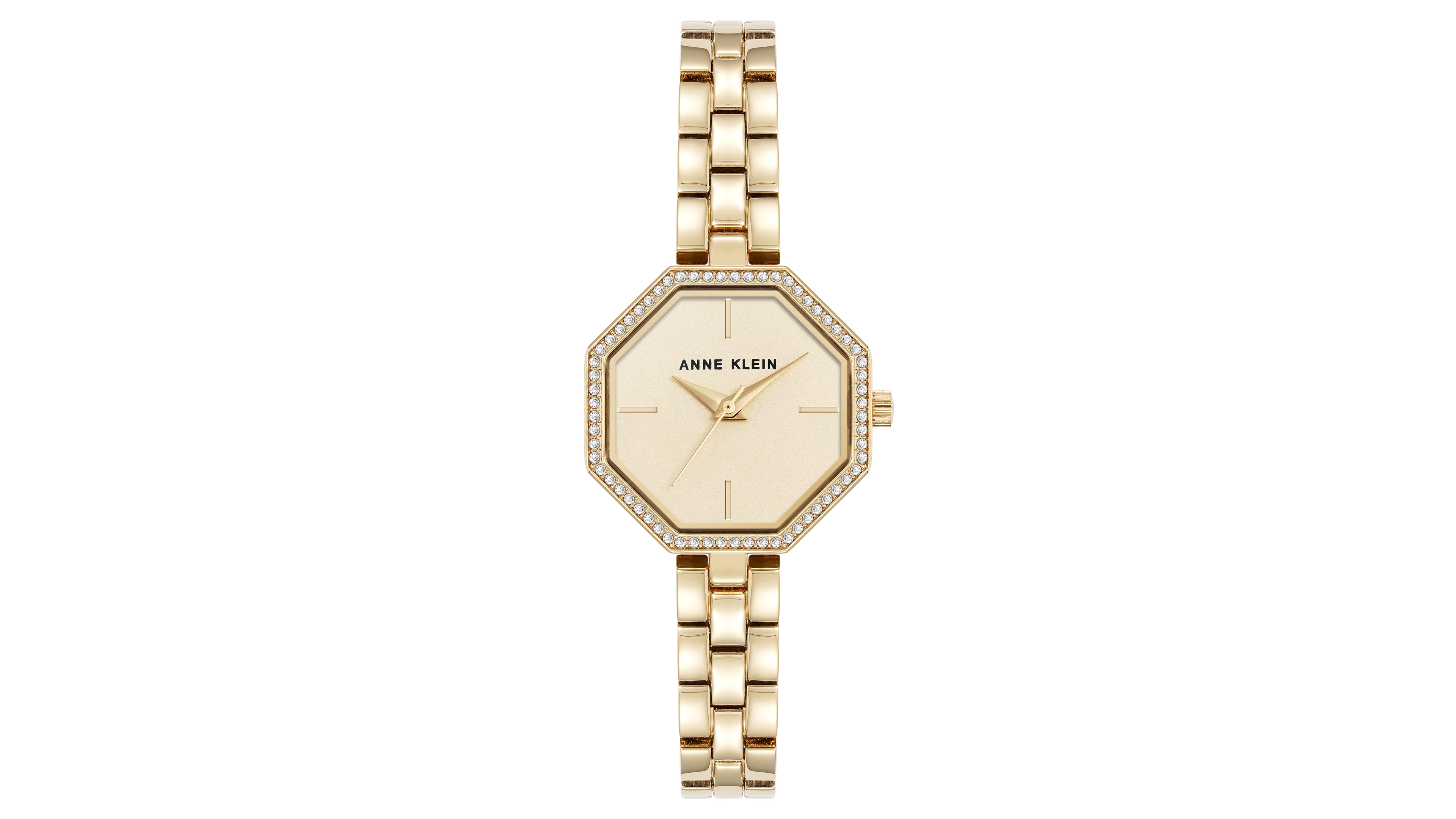 Anne Klein Women's Quartz Unique Octagonal Gold-Tone Metal Alloy Watch, 26mm