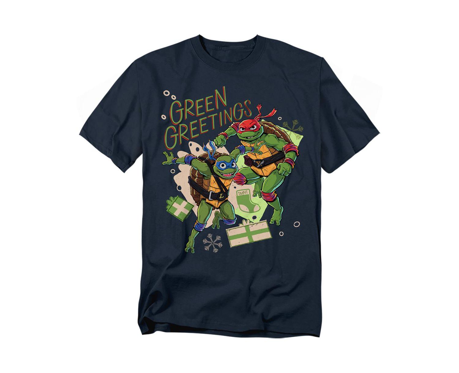 Big & Tall TMNT Mutant Mayhem Christmas Greetings Leonardo Raphael T-Shirt