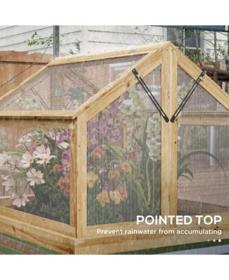 Raised Garden Bed with Wooden Cold Frame, 35.5" x 31.5" x 36"
