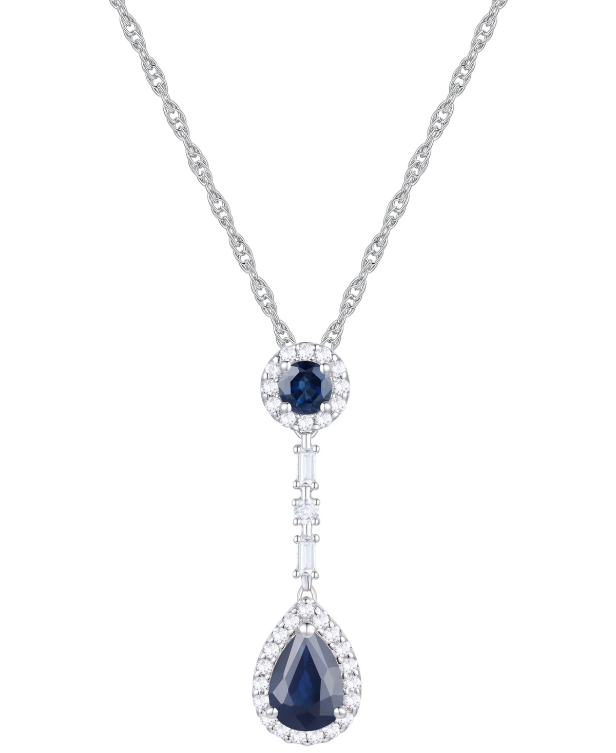 Macy's Ruby (1-1/6 Ct. T.w.) & Diamond (1/4 Ct. T.w.) 18" Lariat Necklace In 14k Gold In Blue