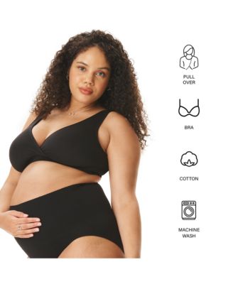 Maternity Motherhood Cotton Wrap Front Nursing Sleep Bralette, 2-Pack