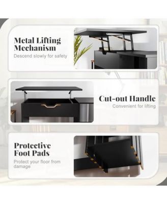 Space Saving Computer Desk with Hidden Compartment and Open Storage Shelves