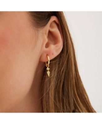 Sterling Silver Pave Spike Rhombus Drop Earrings