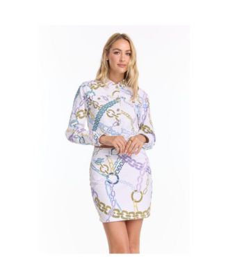 Women's Monaco Denim Skirt - Chain Print