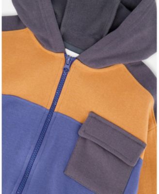Boys Full Zip Fleece Color Block Sweatshirt 