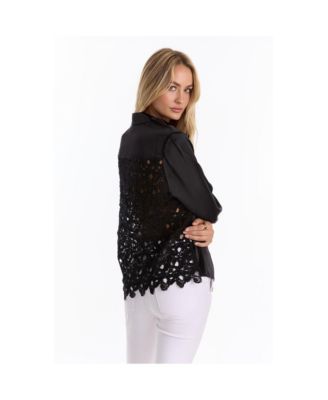 Women's Amelia Silky Lace Blouse - Butter Yellow