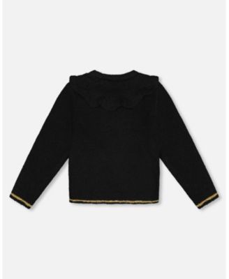 Girl Knitted Cardigan with Rhinestones Black - Toddler|Child