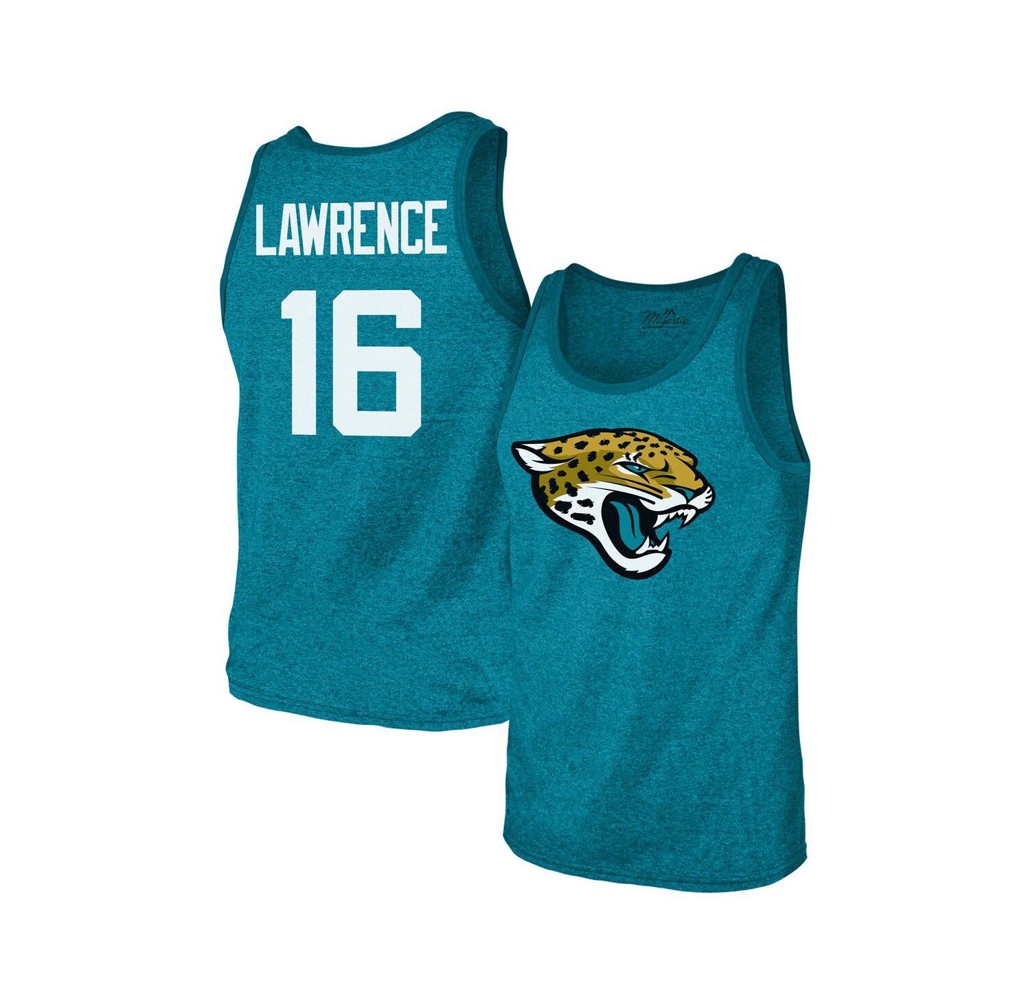 Threads Men's Trevor Lawrence Teal Jacksonville Jaguars Tri-Blend Player Name & Number Tank Top T-Shirt