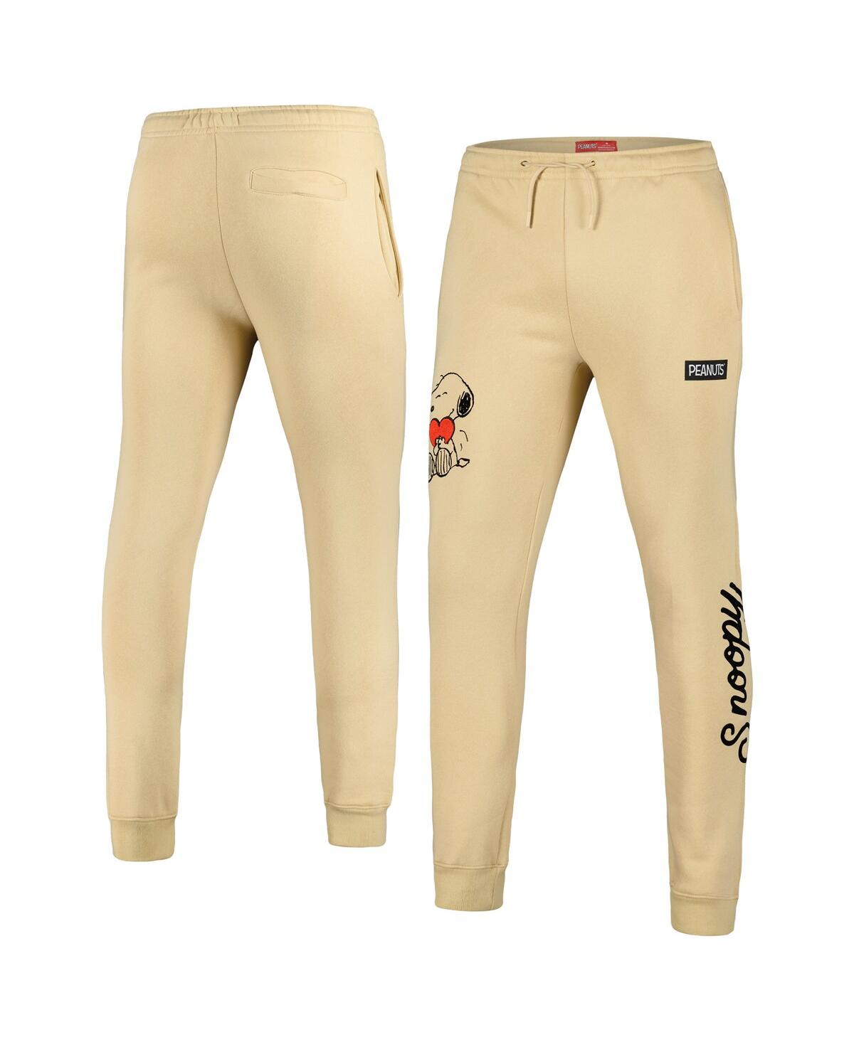 Men's Khaki Peanuts Snoopy Heart Joggers Pants - Khaki