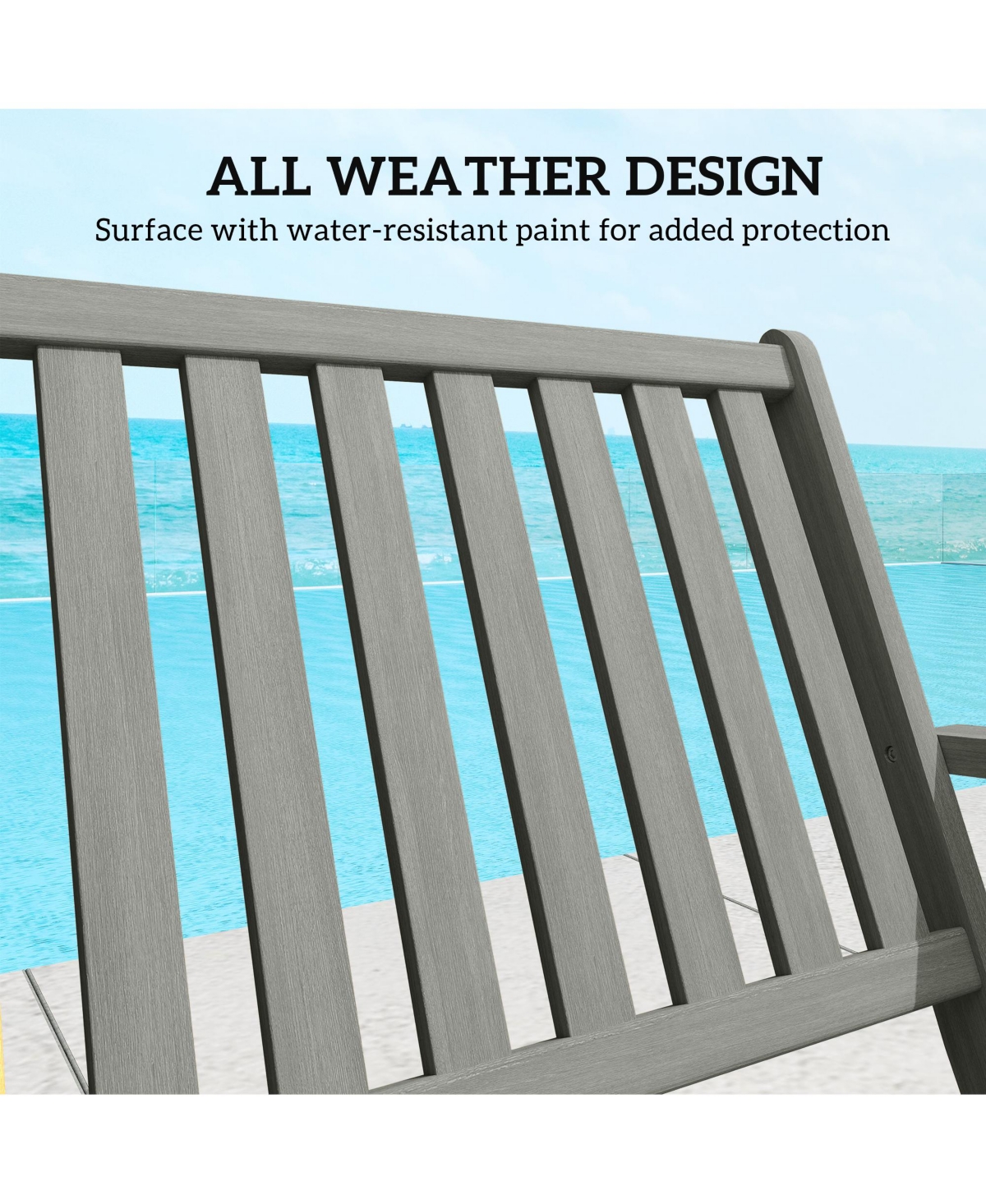 Outsunny Wood Outdoor Bench, 2-Person Foldable Patio Garden