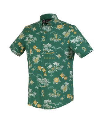 Men's Green Green Bay Packers Throwback Kekai Performance Button-Down Shirt