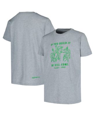 Baseballism - Big Boys and Girls Heather Gray Field of Dreams Build It T-Shirt