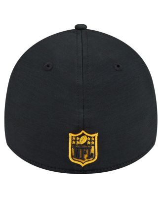 Men's Black Pittsburgh Steelers Stripes 39THIRTY Flex Hat