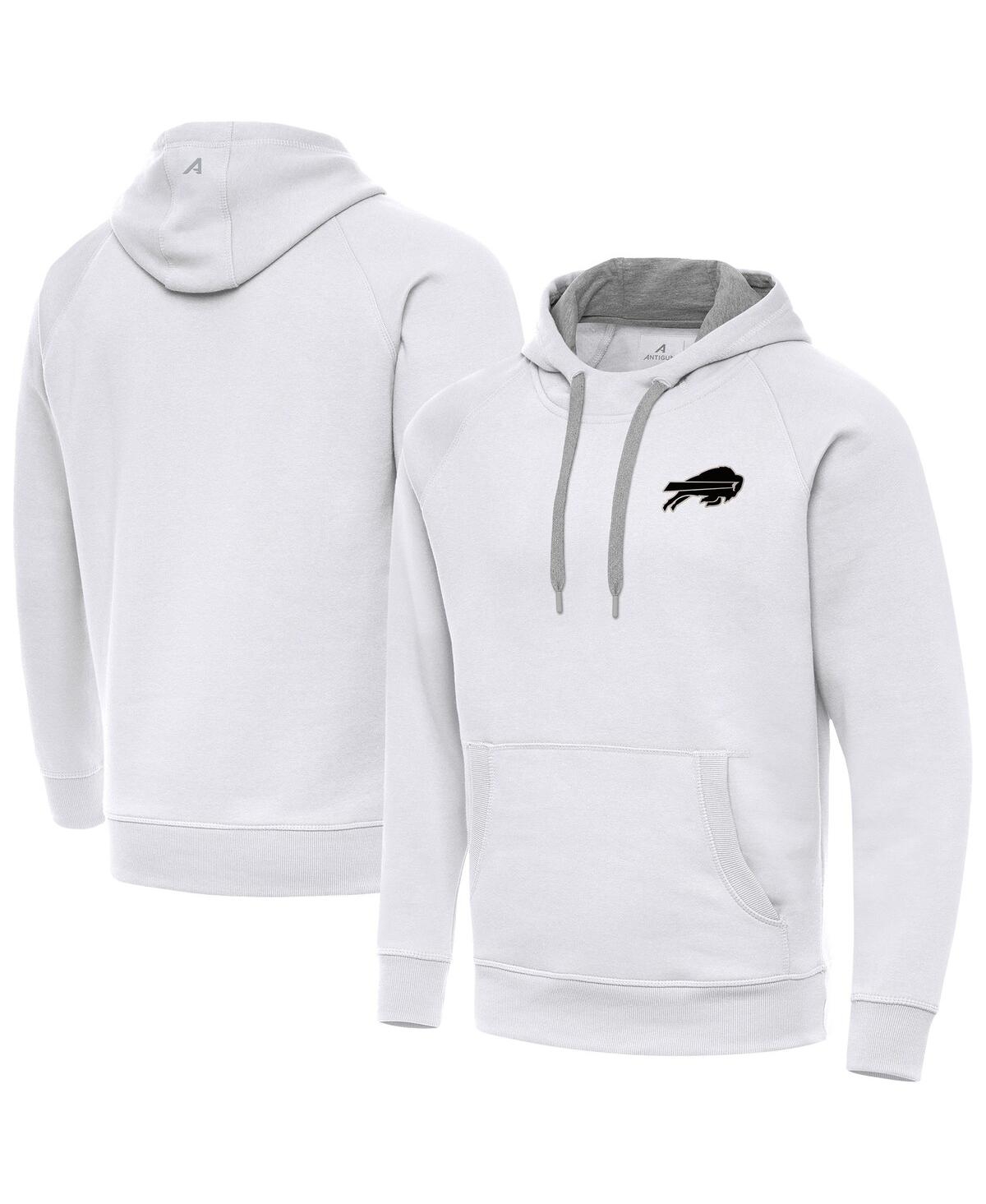 Men's White Buffalo Bills Brushed Carbon Victory Pullover Hoodie - White