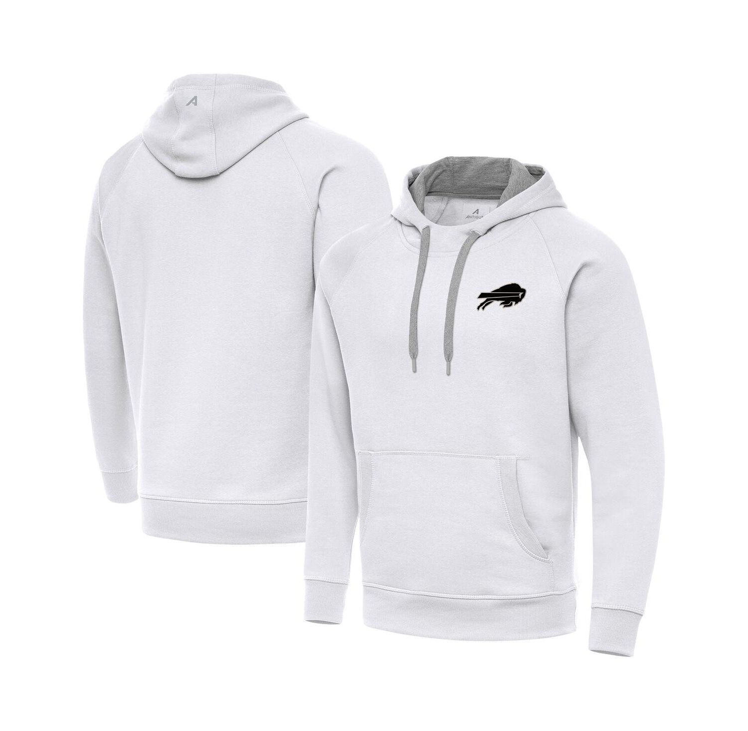 Men's White Buffalo Bills Brushed Carbon Victory Pullover Hoodie