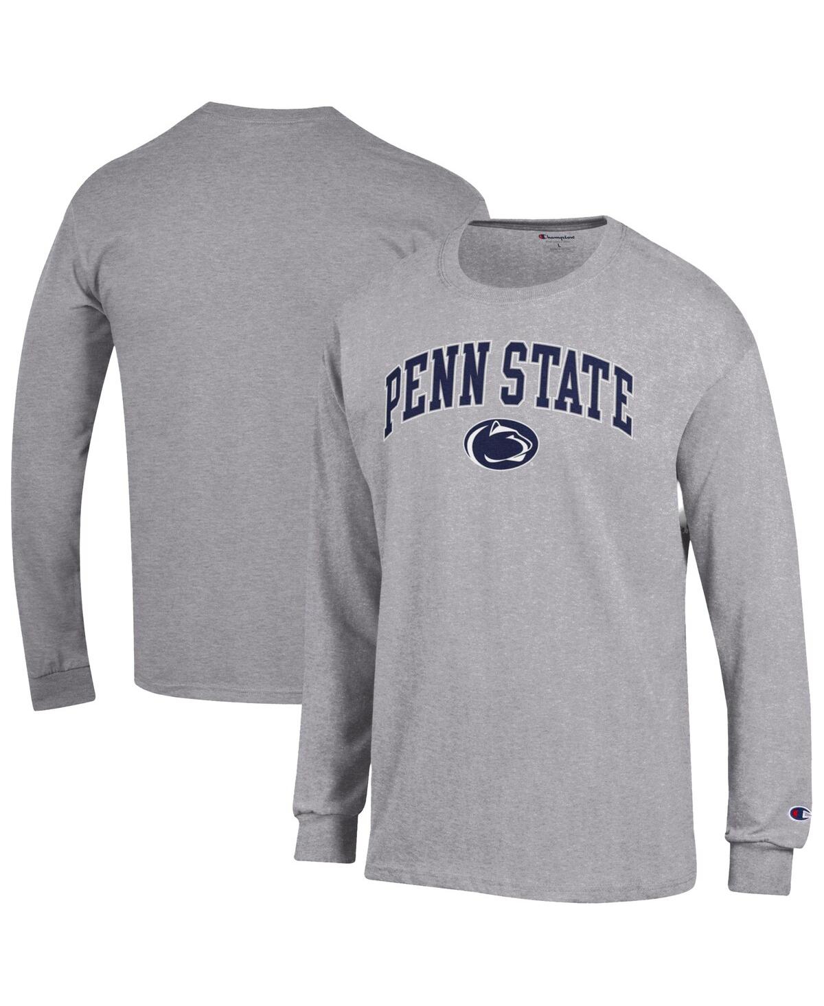 Men's Heather Gray Penn State Nittany Lions Arch Over Logo Long Sleeve T-Shirt - Heather Gray