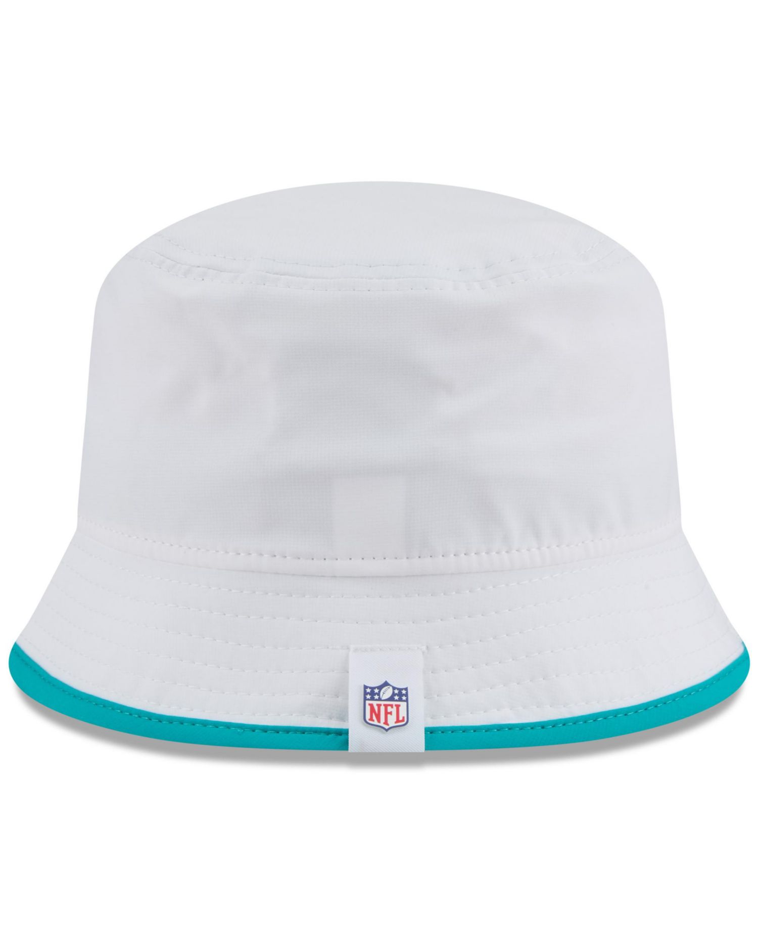 Men's White Miami Dolphins 2025 NFL Training Camp Stretch Bucket Hat