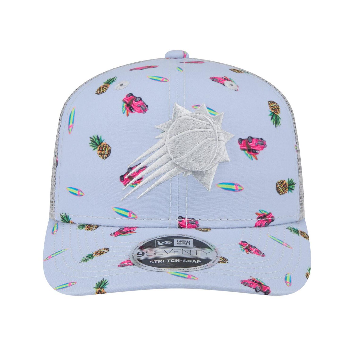 Men's Light Blue/Gray Phoenix Suns Adventure Aloha Pattern 9SEVENTY Stretch-Snap Hat