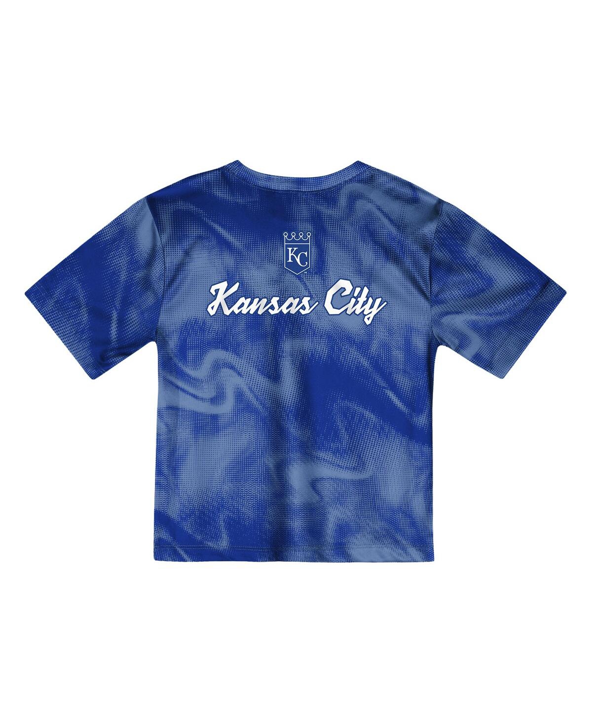 Outerstuff Toddler 2-piece Light Blue/royal Kansas City Royals Pinch Hitter Infielder T-shirt And Shorts Set In Blue