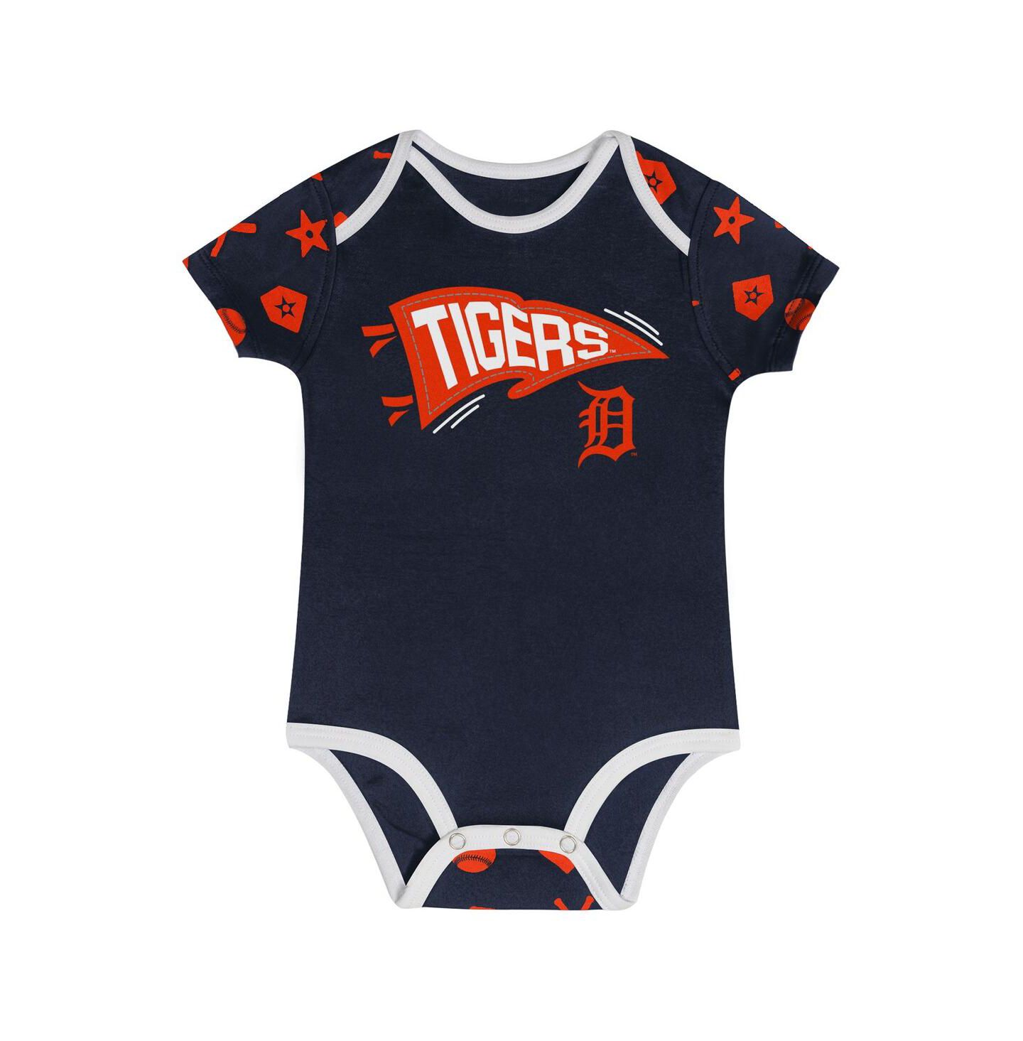 Outerstuff Baby Boys and Girls 2-Piece Navy Detroit Tigers On Deck Diaper Cover Set — фото 5