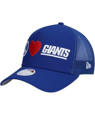 New Era - Women's Royal New York Giants Peace Love Trucker 9FORTY Adjustable Hat