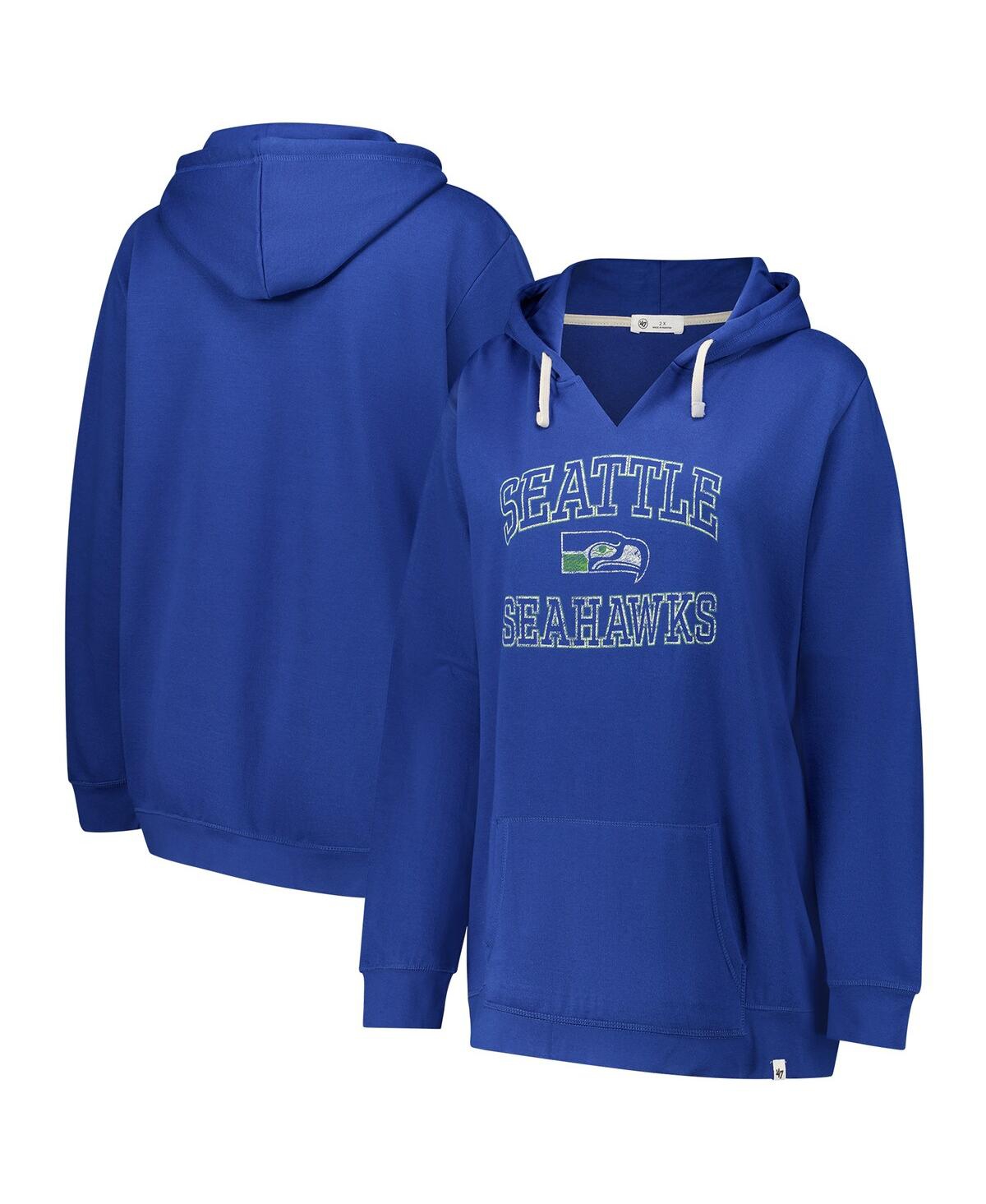 Women's Royal Seattle Seahawks Plus Size Clarity Kennedy Pullover Hoodie - Royal